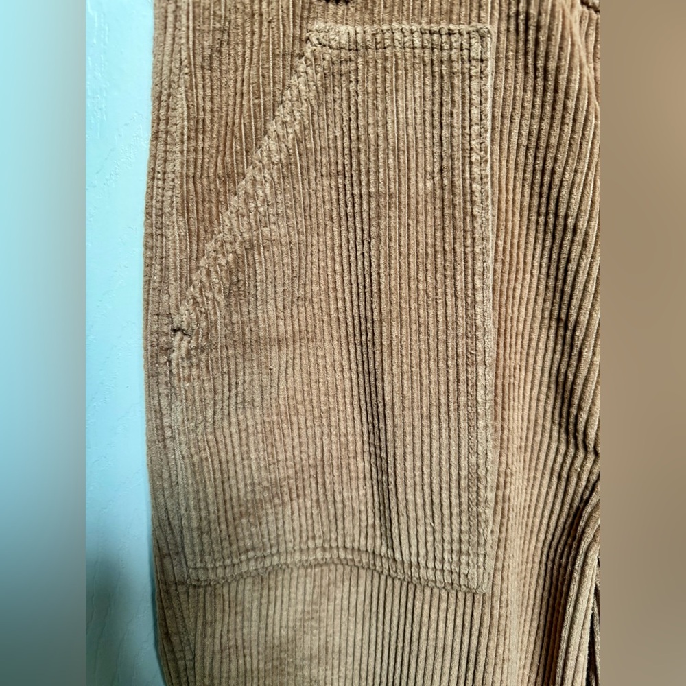 Aerie Wide Leg Corduroy Overalls Womens Large Cinnamon Brown Boho NWT - Picture 5 of 11